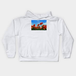 A field of Orange Tulips Kids Hoodie